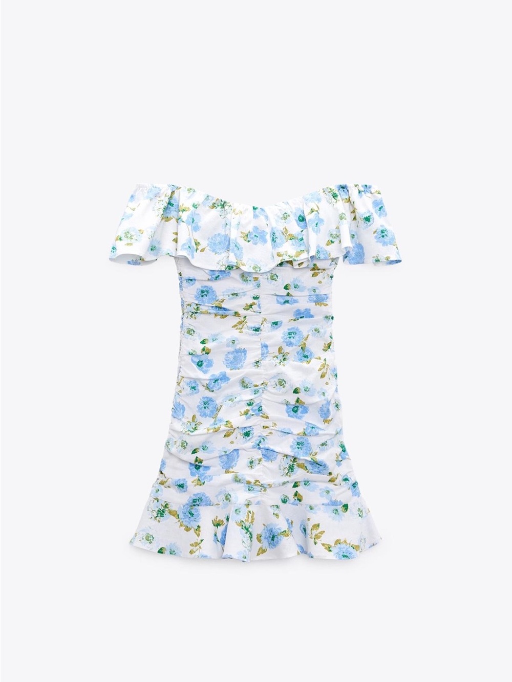 Zara floral off the shoulder dress